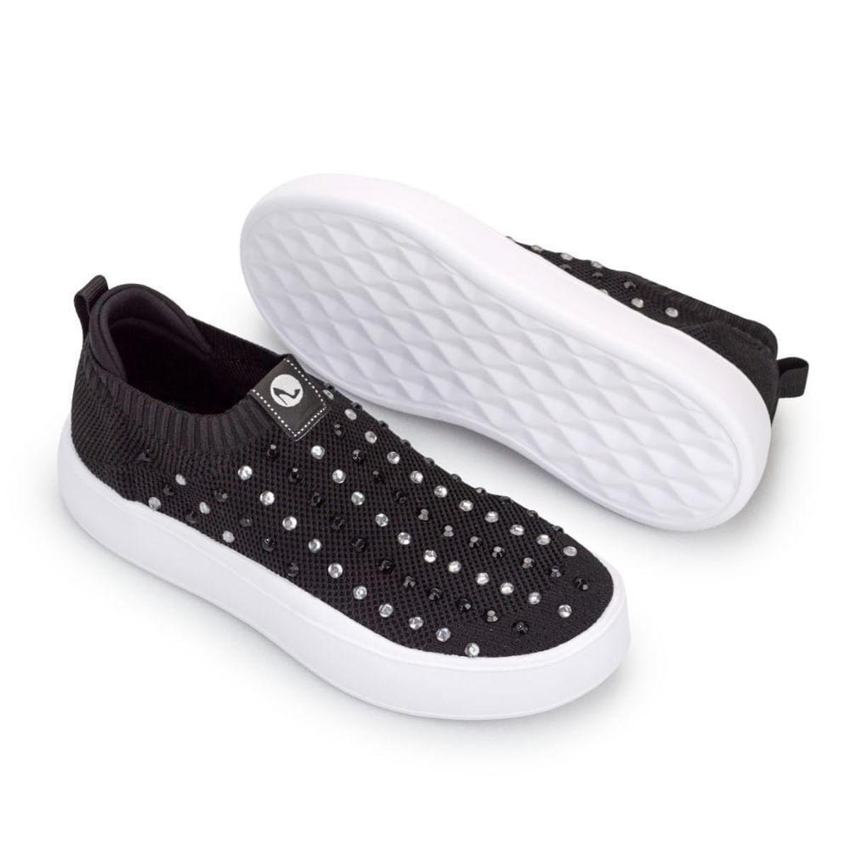 Tênis Slip On Malha Sapatinho De Luxo - Preto | Zattini