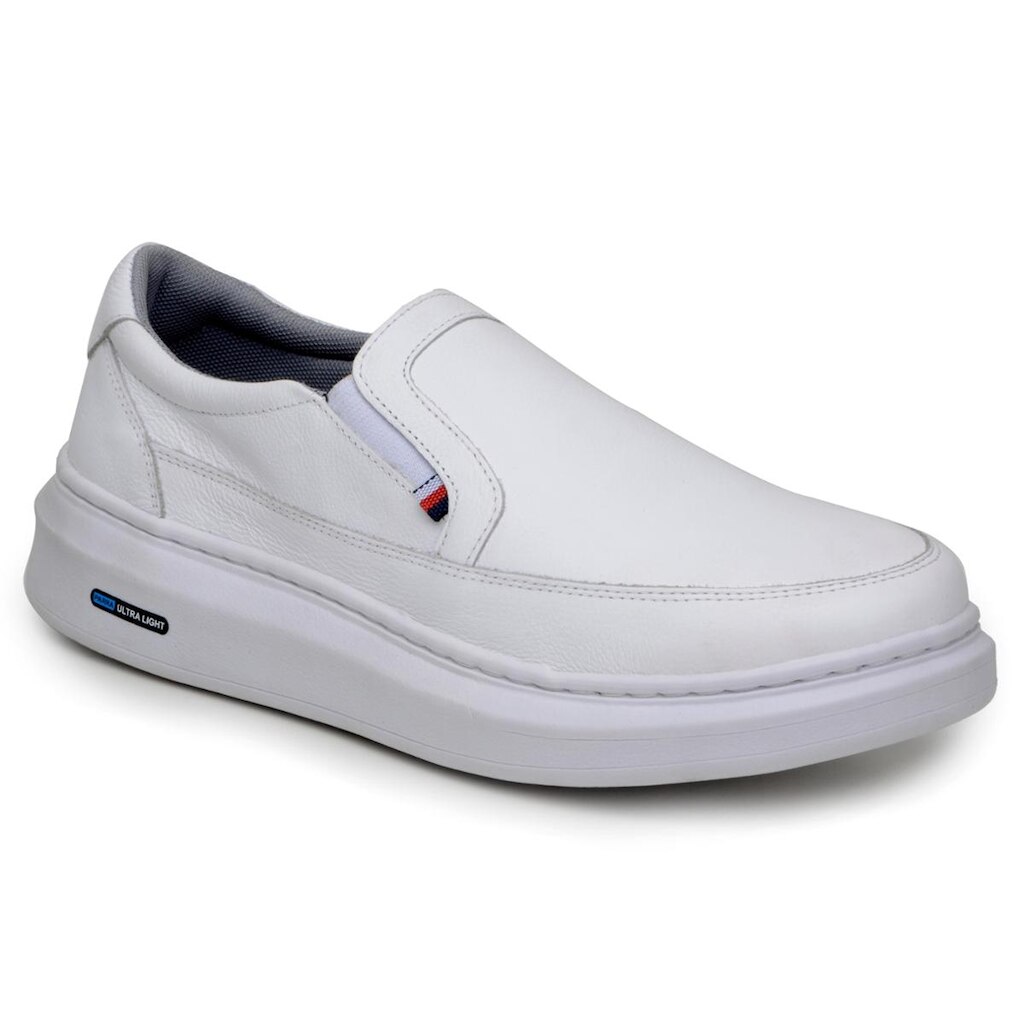 Tênis Slip On Masculino Calce Facil CouroMacio e Confortável