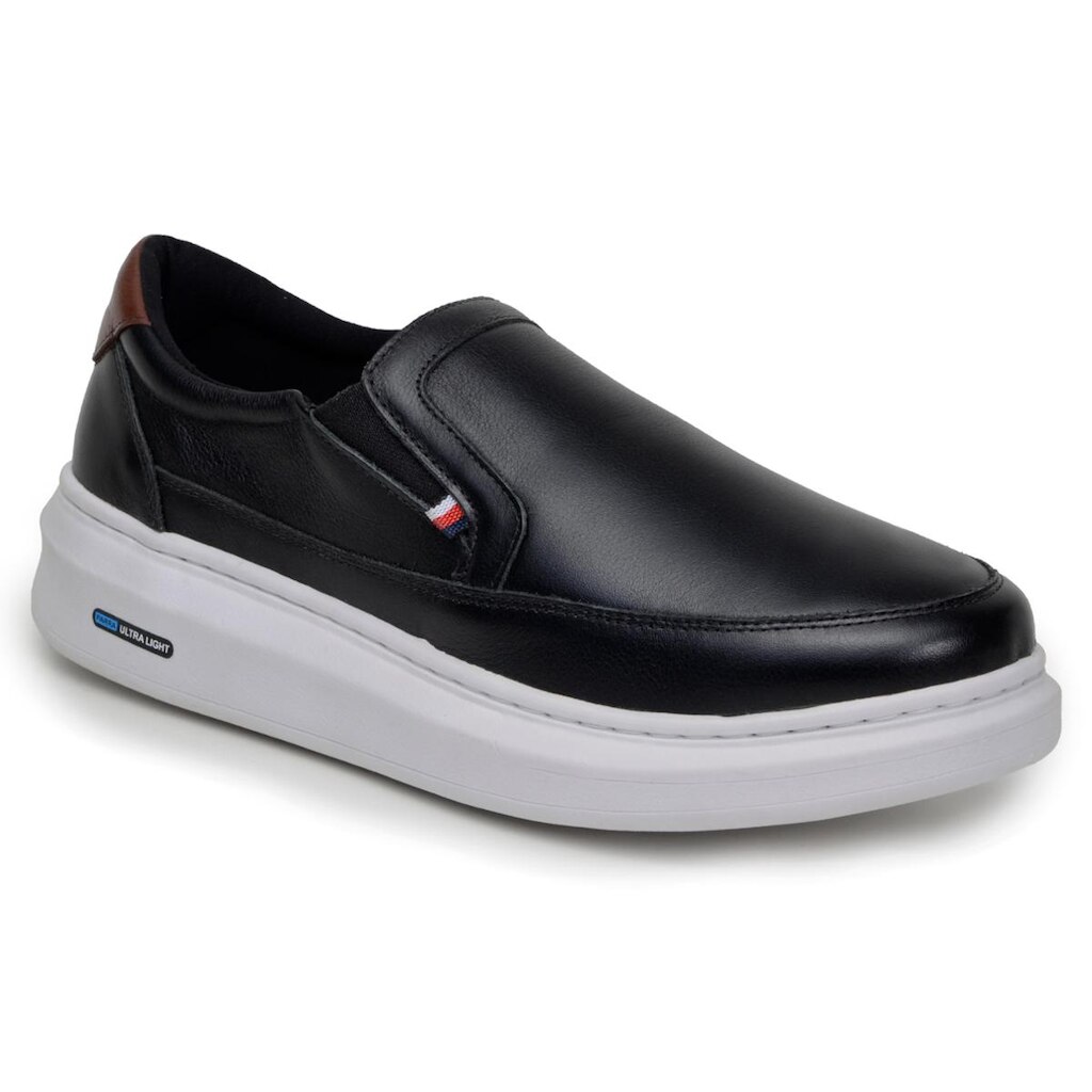 Tênis Slip On Masculino Calce Facil CouroMacio e Confortável