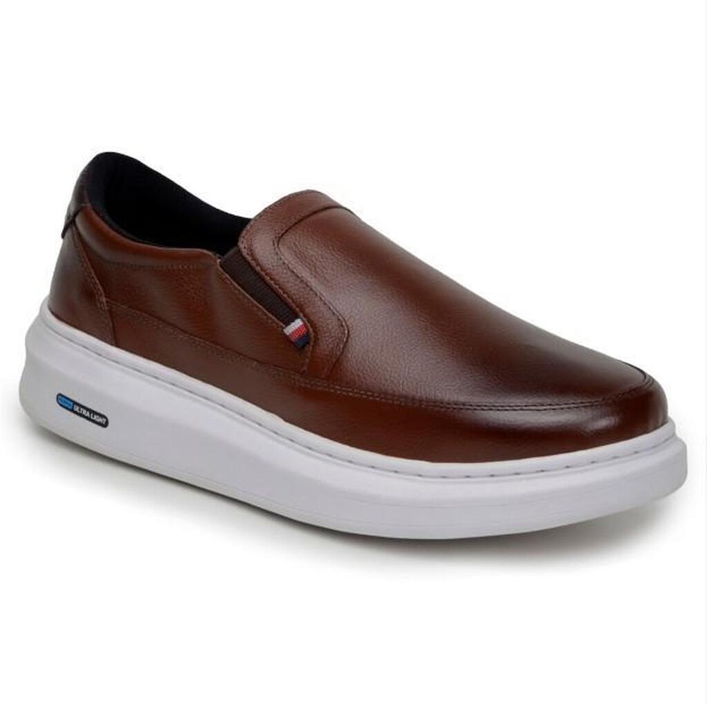 Tênis Slip On Masculino Calce Facil CouroMacio e Confortável