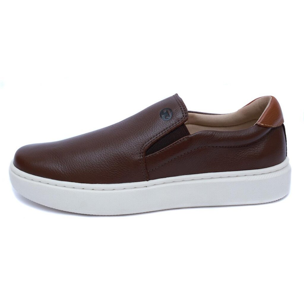 Tênis Slip On Masculino de Couro Casual Francashoes NS Strike