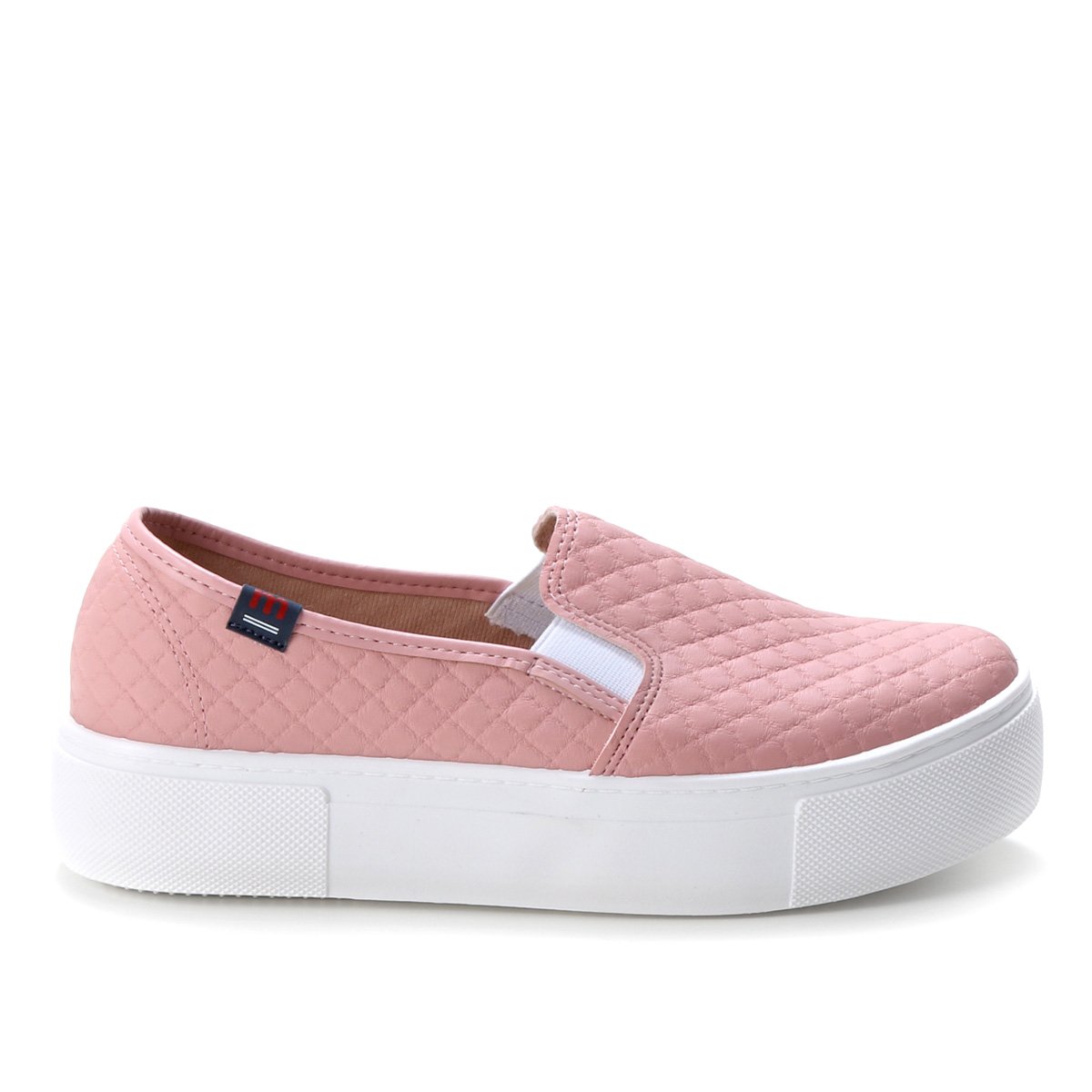 Tênis Slip On Moleca Matelassê Feminino - Rosa Menor preço em Tênis Slip On Moleca Matelassê Feminino - Rosa