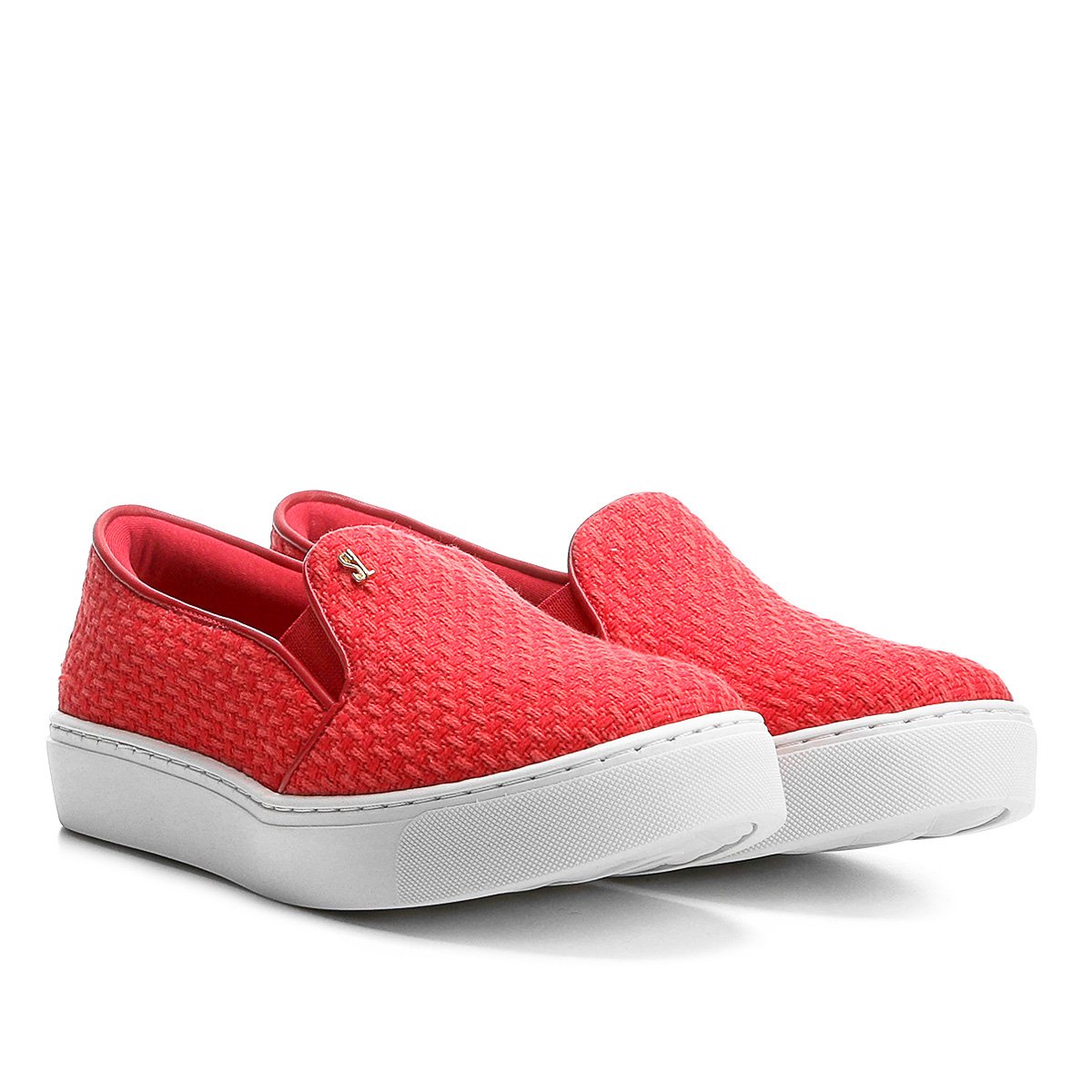 Tênis Slip On Santa Lolla Texturizado Feminino - Vermelho Menor preço em Tênis Slip On Santa Lolla Texturizado Feminino - Vermelho