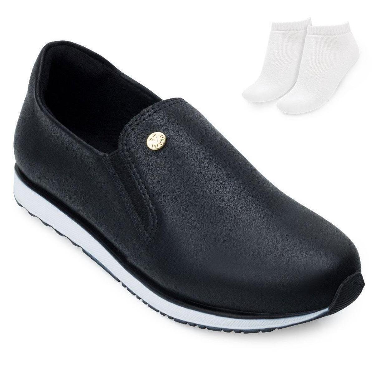 Tênis Slip On Via Uno e Meia VU21-1660 - Preto+Branco | Zattini