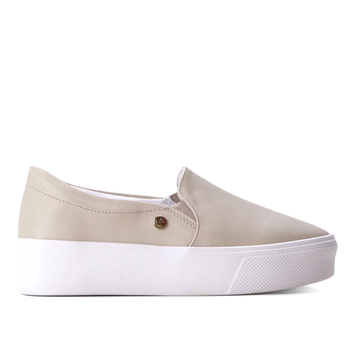 Tênis Slip On Via Uno Liso Feminino - Off White Menor preço em Tênis Slip On Via Uno Liso Feminino - Off White