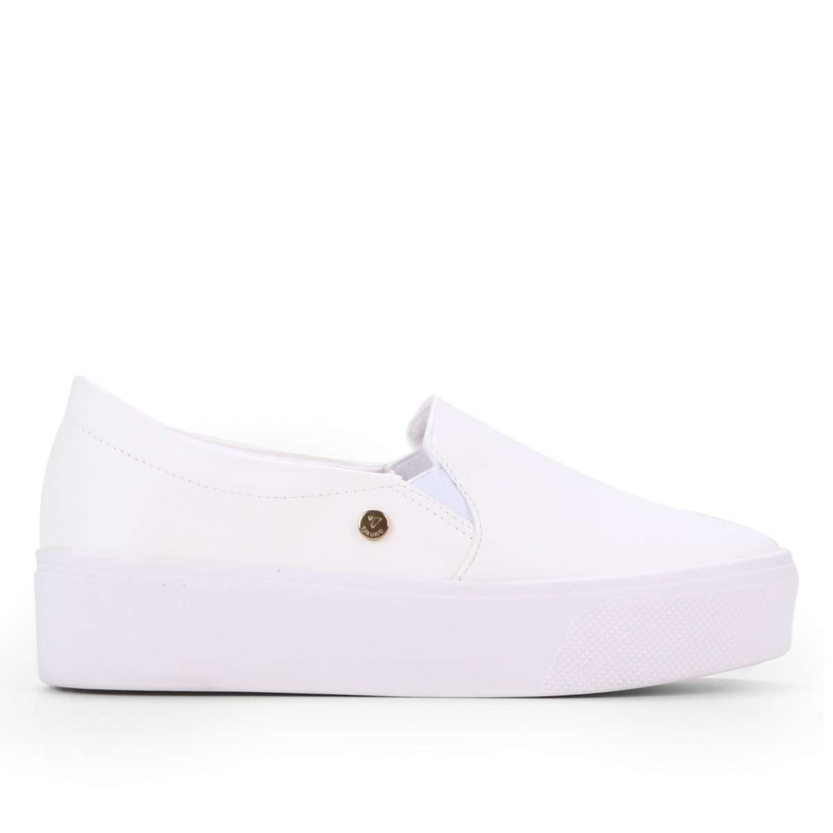 Tênis Slip On Via Uno Liso Feminino - Branco Menor preço em Tênis Slip On Via Uno Liso Feminino - Branco