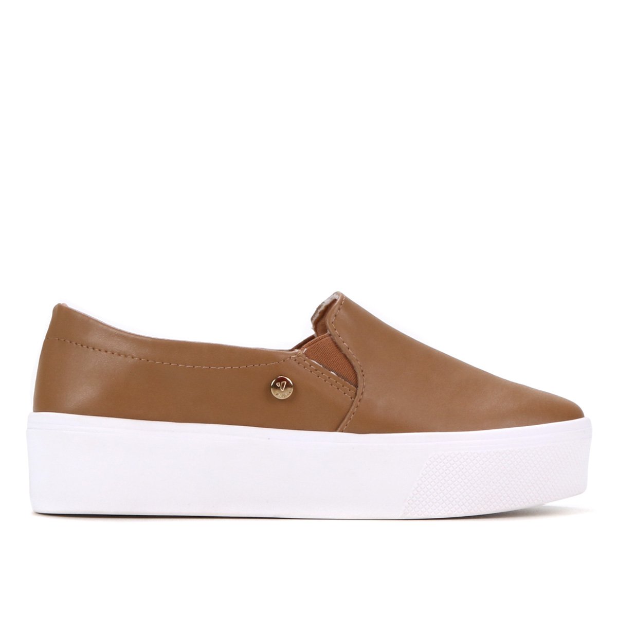 Tênis Slip On Via Uno Liso Feminino - Caramelo Menor preço em Tênis Slip On Via Uno Liso Feminino - Caramelo