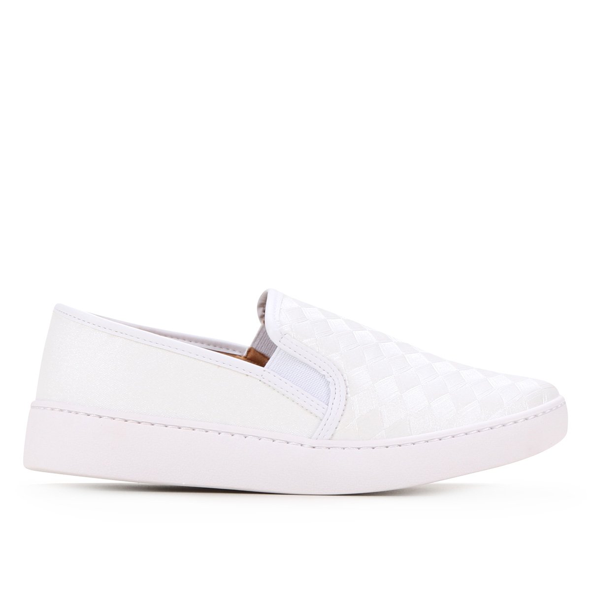 Tênis Slip On Vizzano Com Textura Feminino - Branco Menor preço em Tênis Slip On Vizzano Com Textura Feminino - Branco