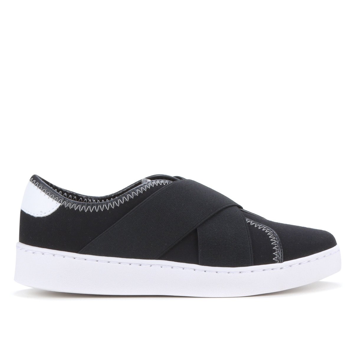 Tênis Slip On Vizzano Elástico Feminino - Preto+Branco Menor preço em Tênis Slip On Vizzano Elástico Feminino - Preto+Branco