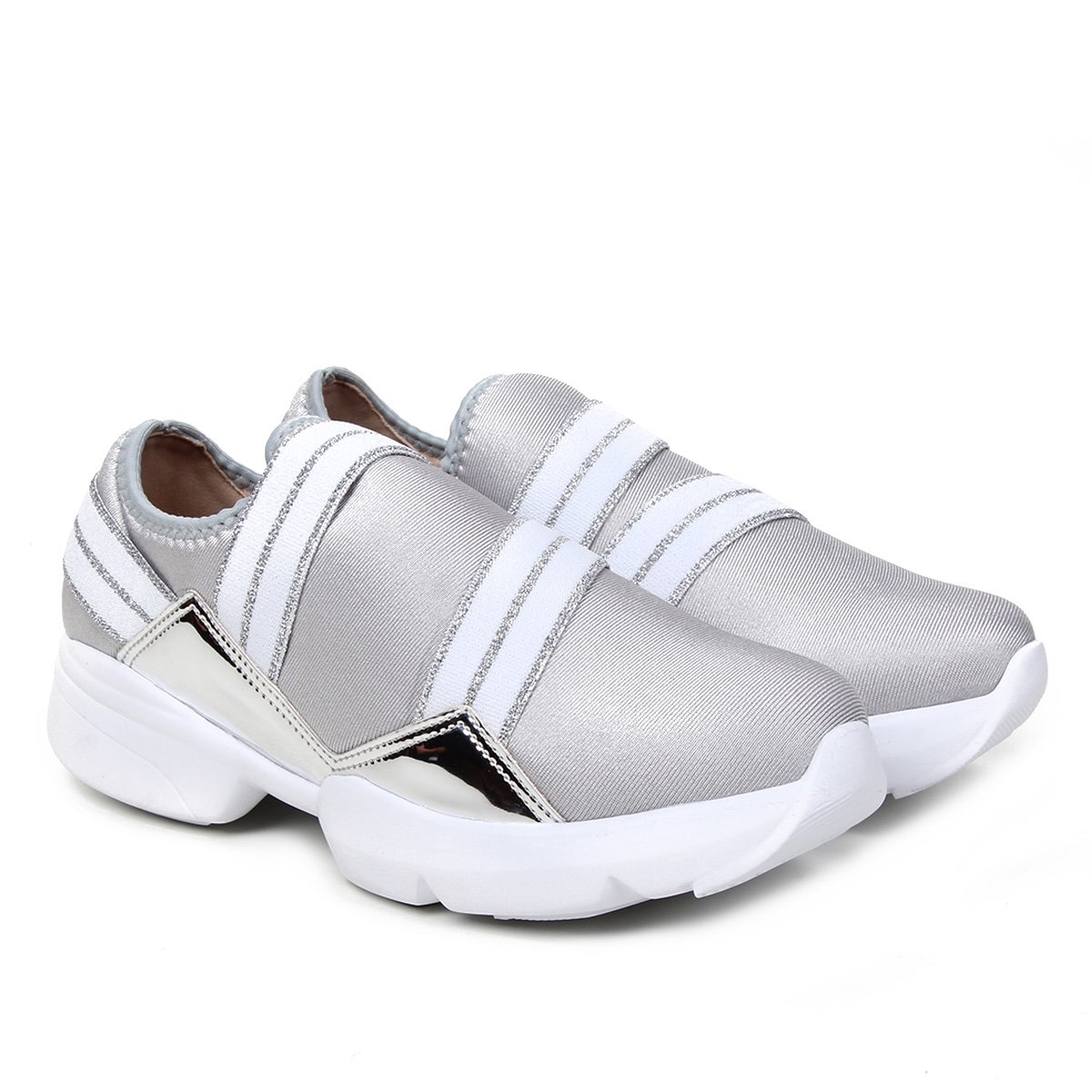 Tênis Slip On Vizzano Jogging - Prata Menor preço em Tênis Slip On Vizzano Jogging - Prata