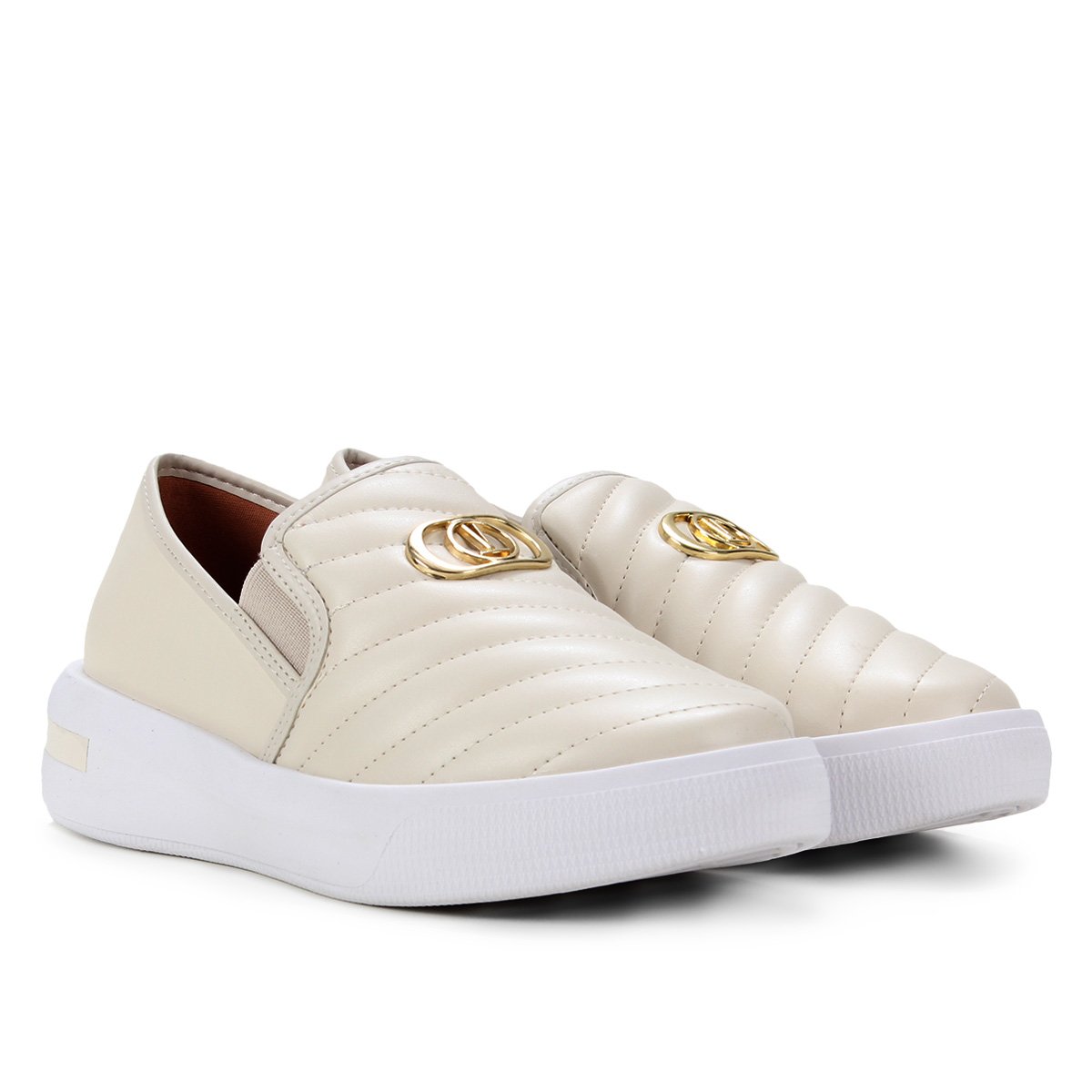 Tênis Slip On Vizzano Matelassê Feminino - Branco | Zattini