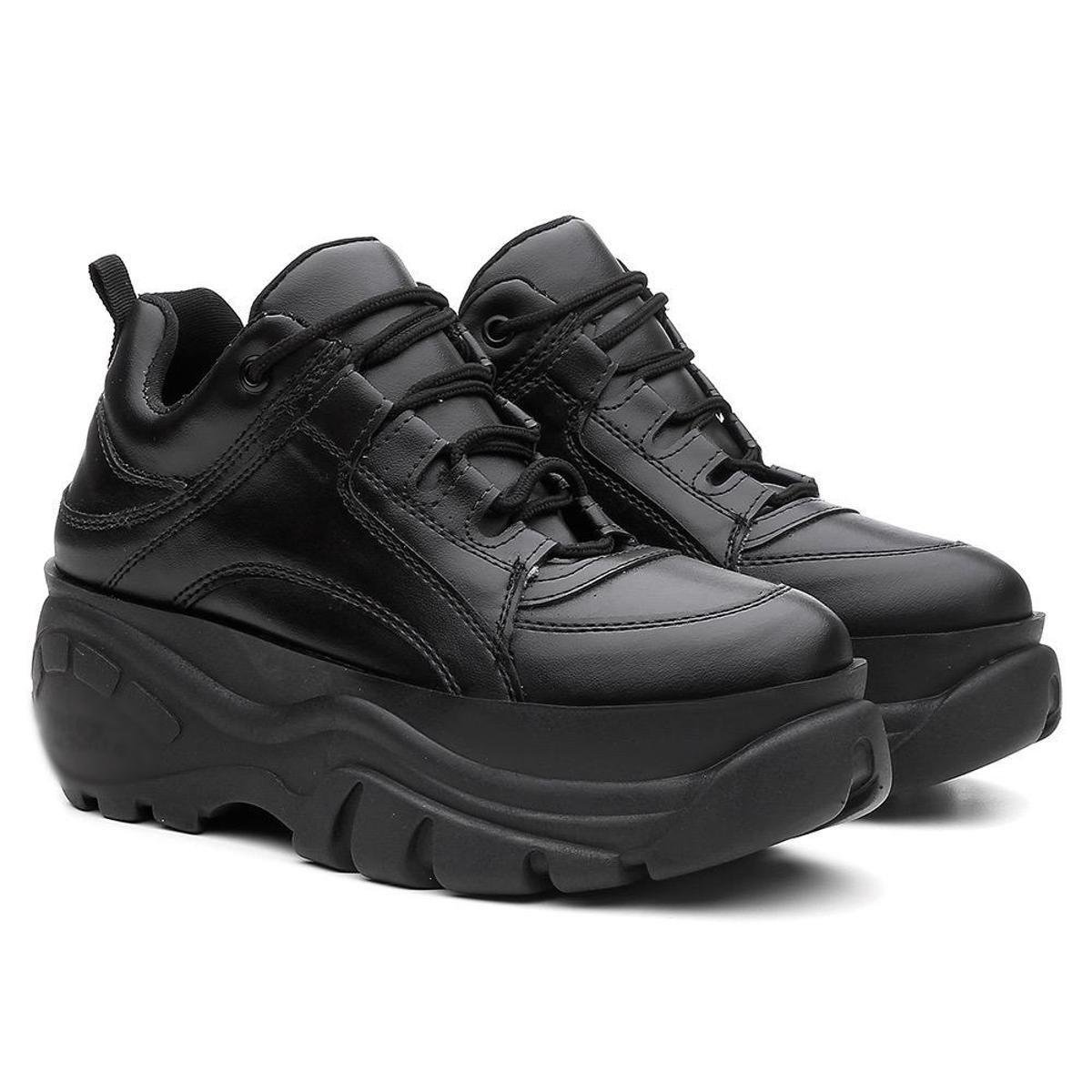 Tênis Sneaker Buffalo Vicerinne Plataforma Conforto Feminino - Preto Menor preço em Tênis Sneaker Buffalo Vicerinne Plataforma Conforto Feminino - Preto
