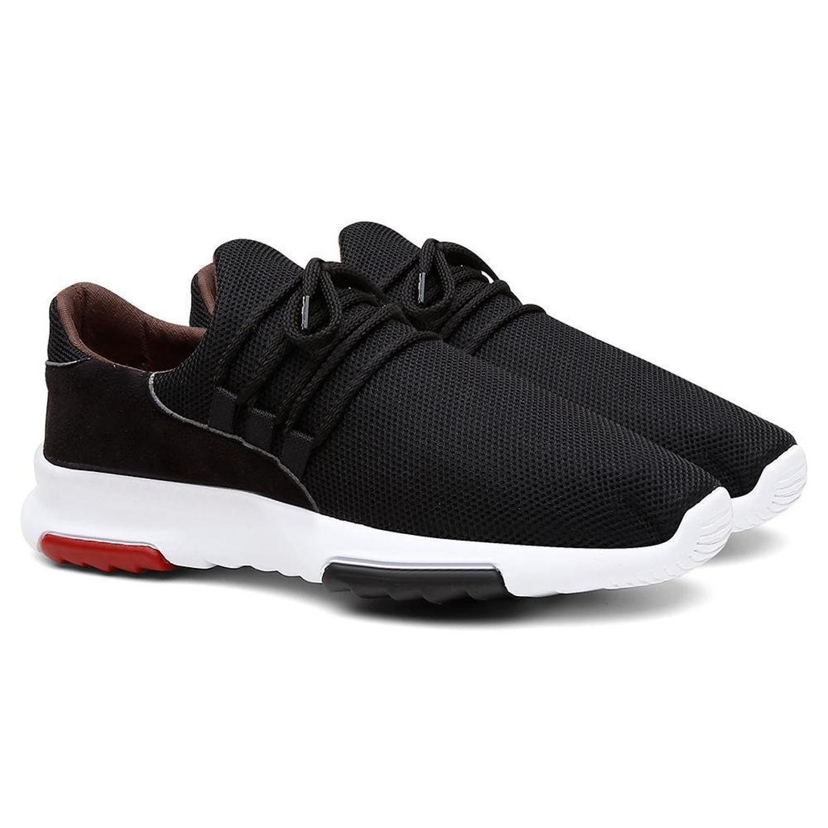 Tênis Sneaker Masculino Calce Fácil Leve Conforto - Preto Menor preço em Tênis Sneaker Masculino Calce Fácil Leve Conforto - Preto