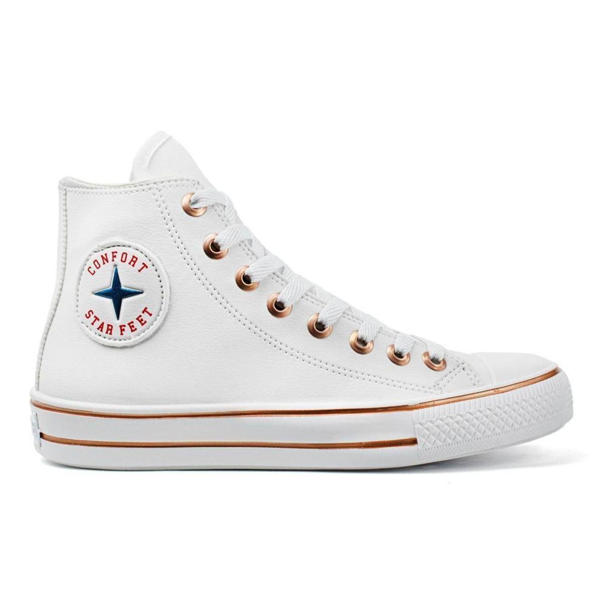 Tênis Star Feminino Botinha Casual All Original Ortopédico - Branco Menor preço em Tênis Star Feminino Botinha Casual All Original Ortopédico - Branco