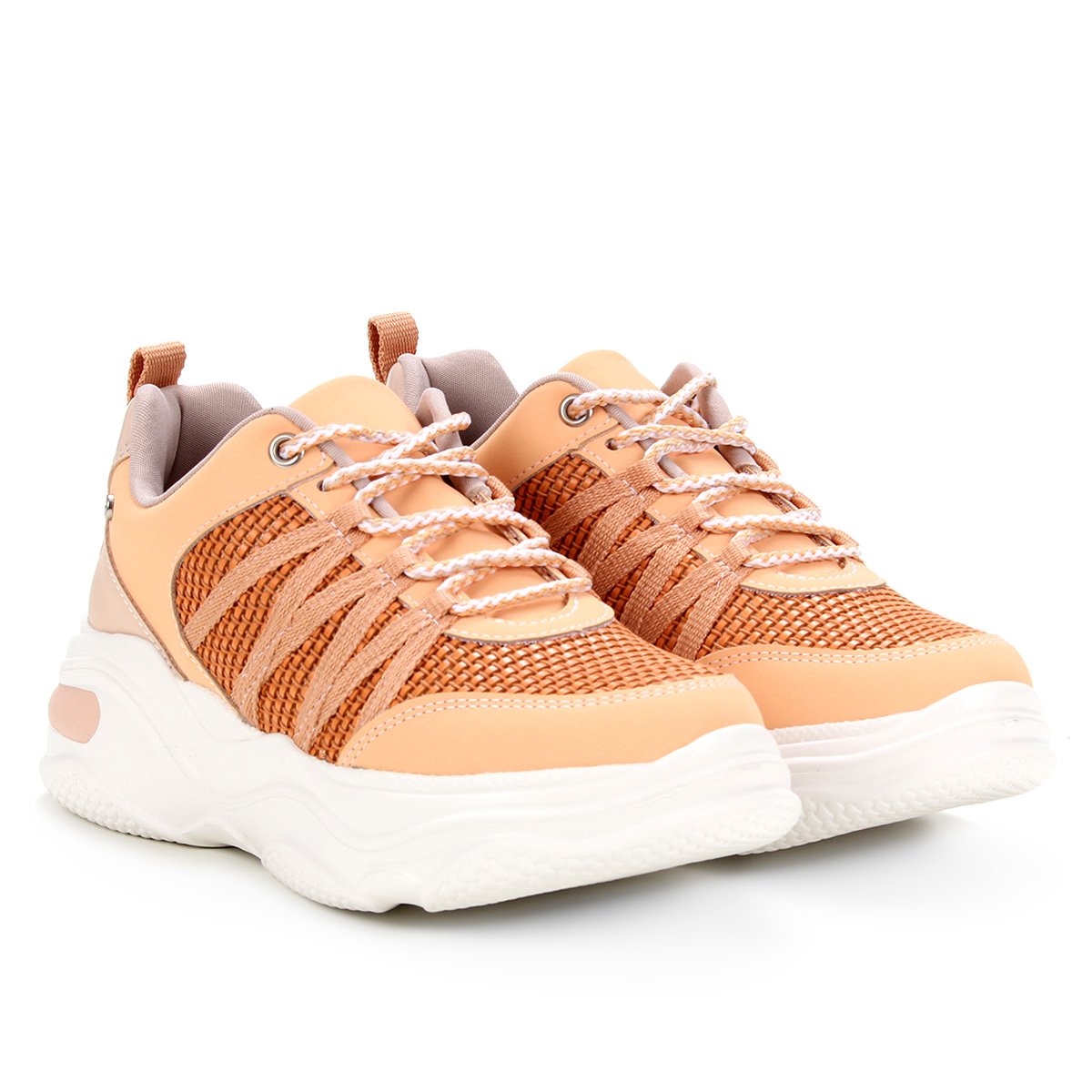 Tênis Tanara Dad Sneaker Glitter Feminino - Laranja é ruim? Tênis Tanara Dad Sneaker Glitter Feminino - Laranja é boa?