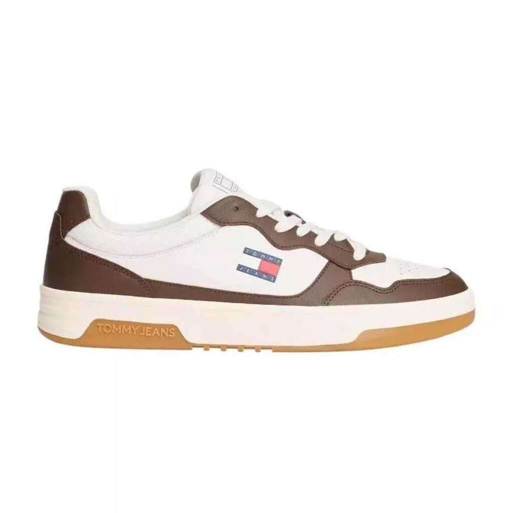 Tênis Tommy Hilfiger Leather Logo Cupsole Masculino Bege