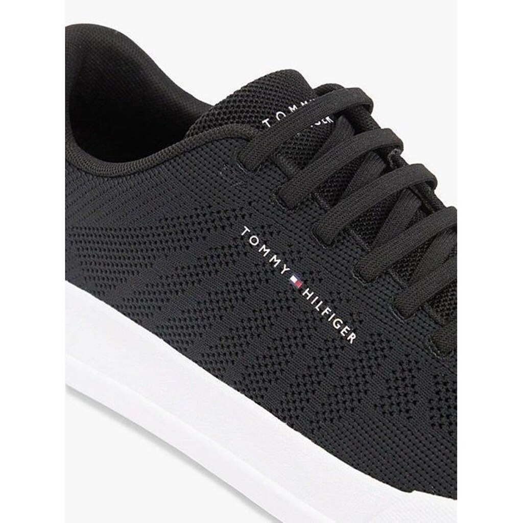 Tênis Tommy Hilfiger Logo Knit Court Masculino Preto