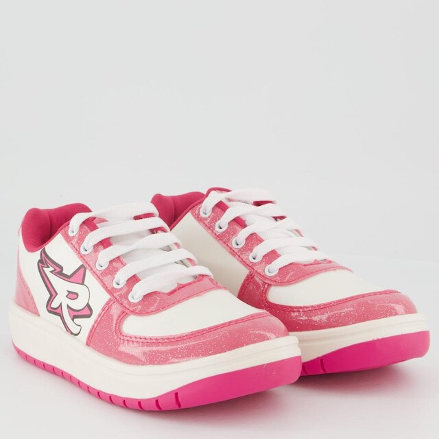 Tênis Turma dos Rosa Emily Vick Infantil Branco e Rosa