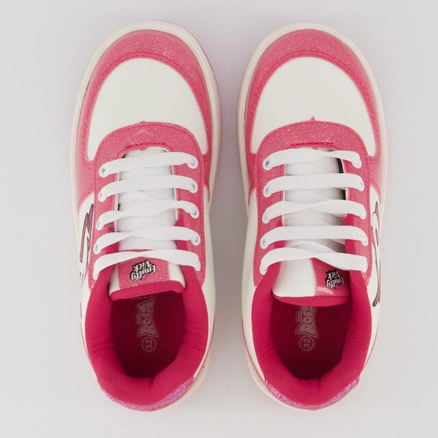 Tênis Turma dos Rosa Emily Vick Infantil Branco e Rosa