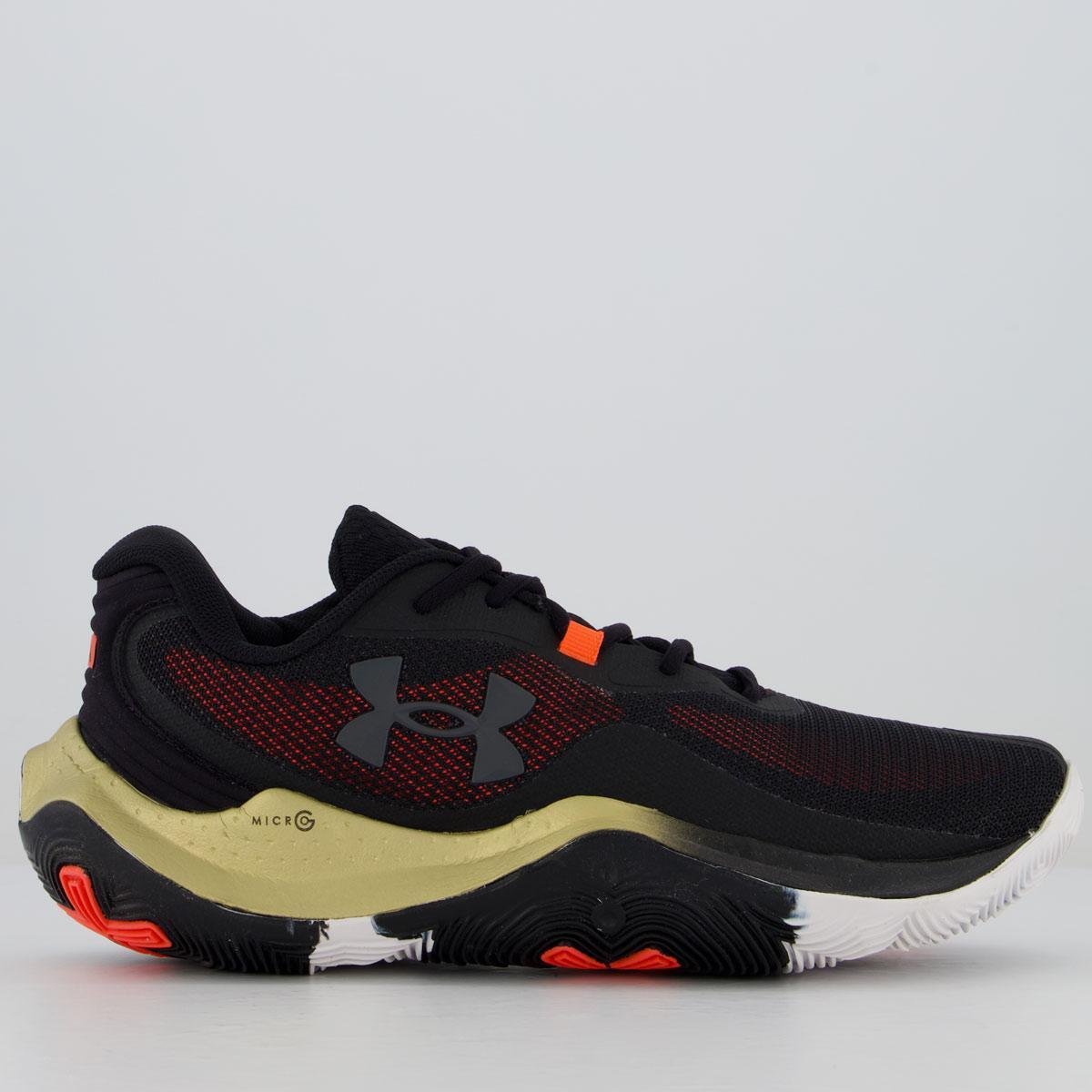 Tênis Under Armour Buzzer 2 Preto e Dourado Menor preço em Tênis Under Armour Buzzer 2 Preto e Dourado