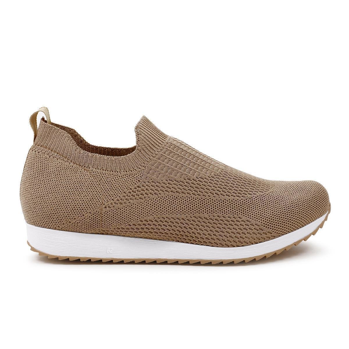 Tênis Usaflex Tricot Slip On - Nude Menor preço em Tênis Usaflex Tricot Slip On - Nude
