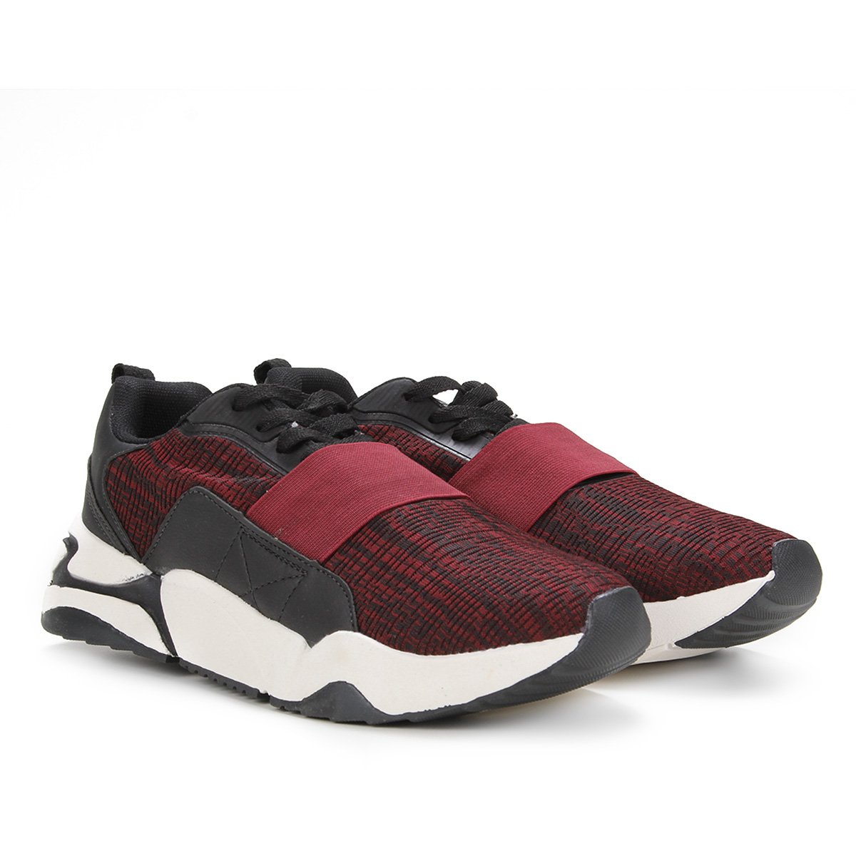 Tênis Vanscy Black Free Elástico Masculino - Vinho+Preto Menor preço em Tênis Vanscy Black Free Elástico Masculino - Vinho+Preto