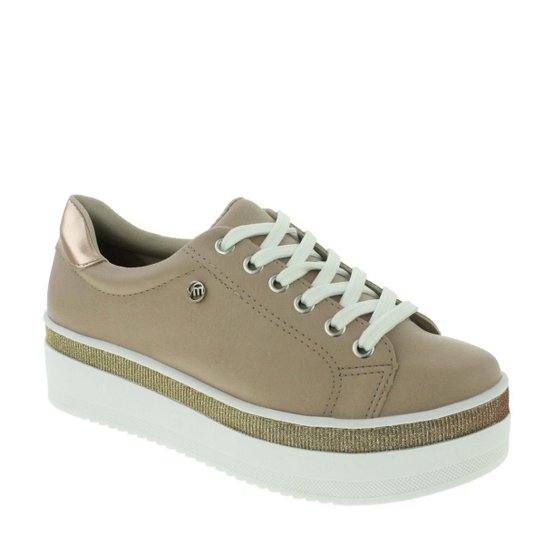 Tênis Via Marte 19-14102 Flatform Feminino - Marrom Claro