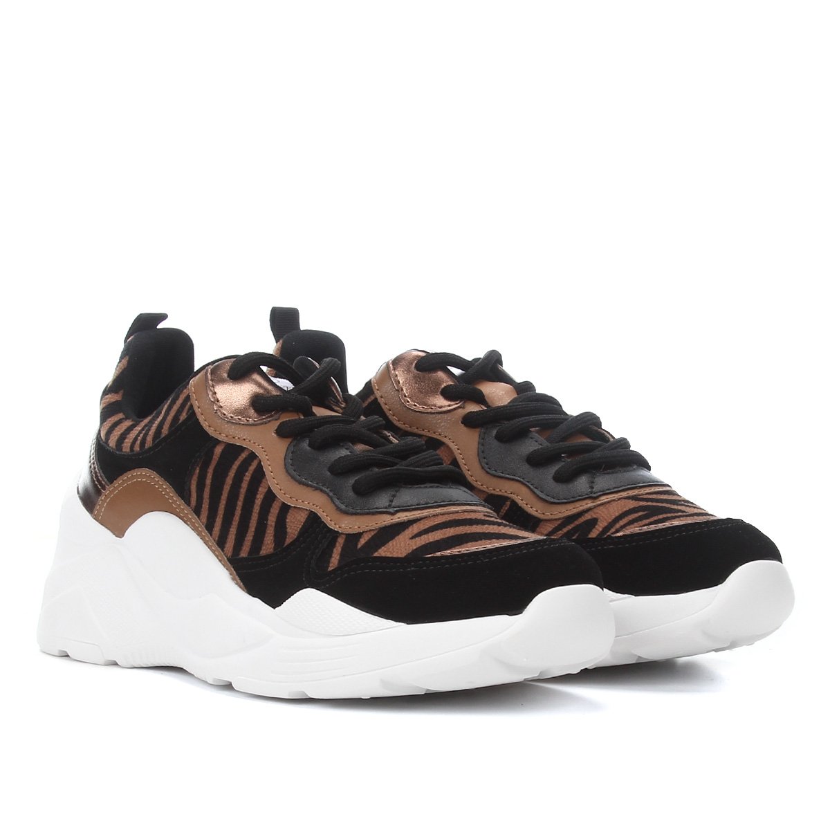 Tênis Via Marte Chunky Animal Print Feminino - Preto | Zattini
