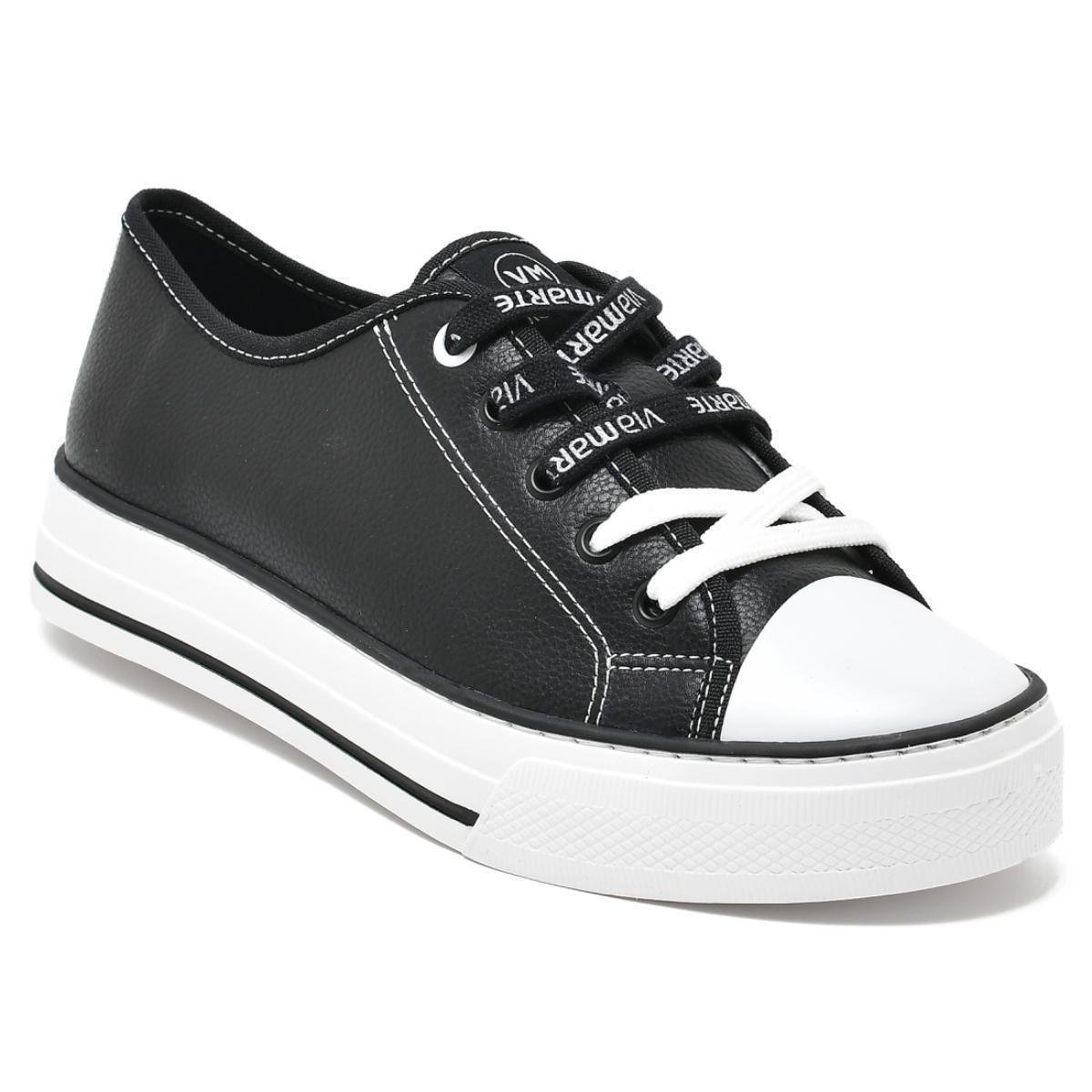 tenis flatform preto via marte