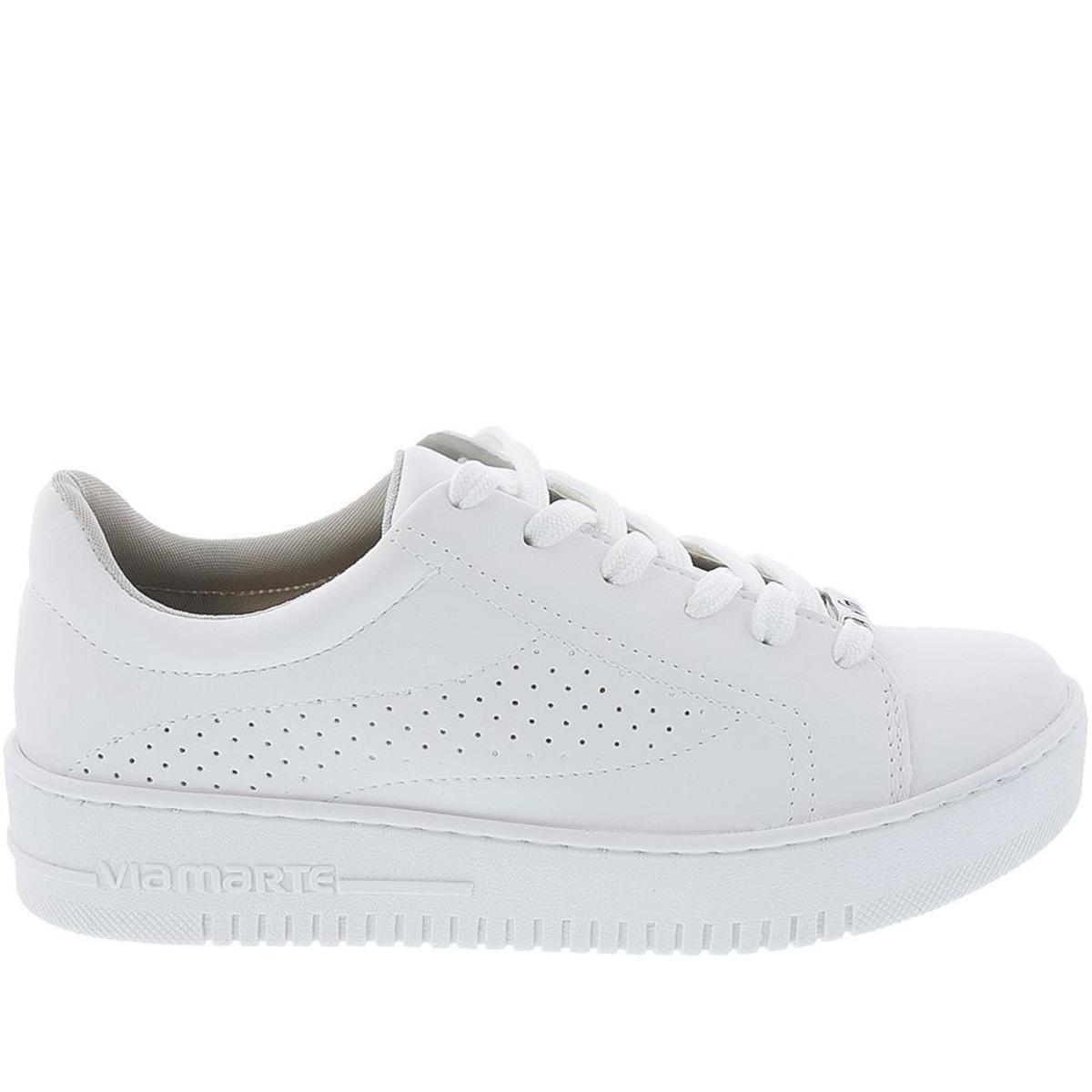 Tênis Via Marte Flatform Perfuros 191052 Feminino - Branco | Zattini