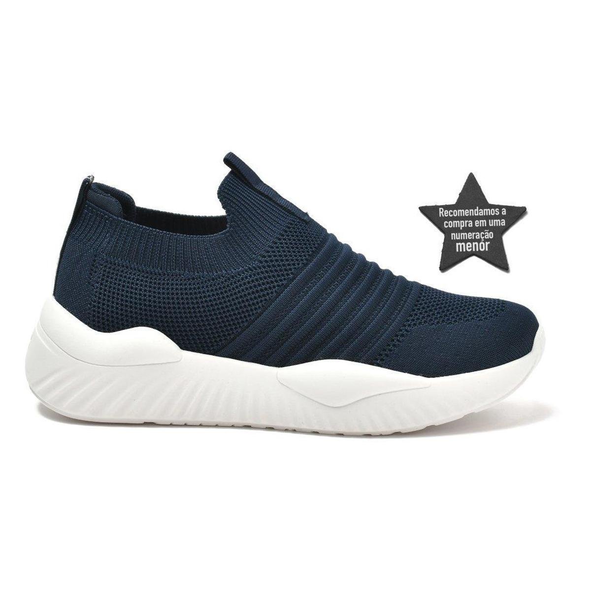 Tênis Via Marte Slip On Feminino 21-7202 - Azul Menor preço em Tênis Via Marte Slip On Feminino 21-7202 - Azul