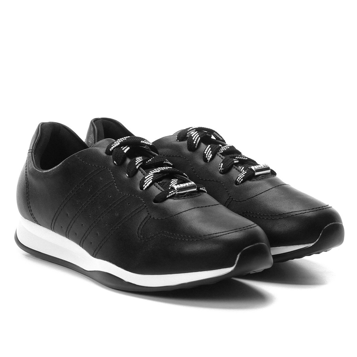 Tênis Via Uno Jogging Básico Feminino - Preto Menor preço em Tênis Via Uno Jogging Básico Feminino - Preto