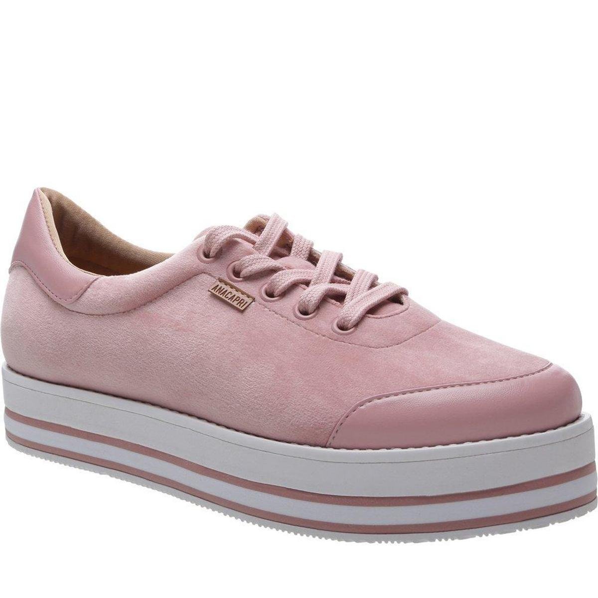 tenis rosa veludo