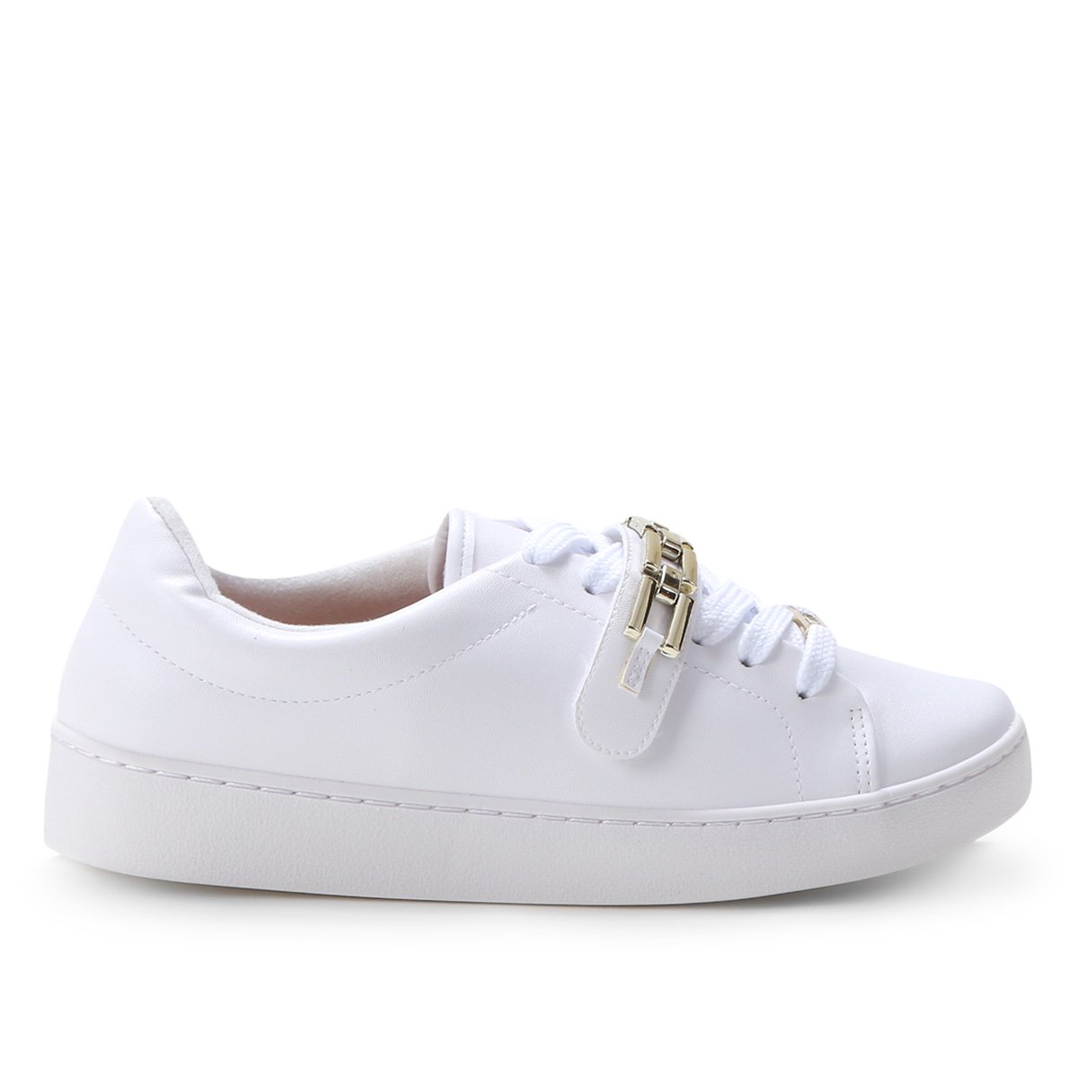 Tênis Vizzano Aplique Metal Feminino - Branco Menor preço em Tênis Vizzano Aplique Metal Feminino - Branco