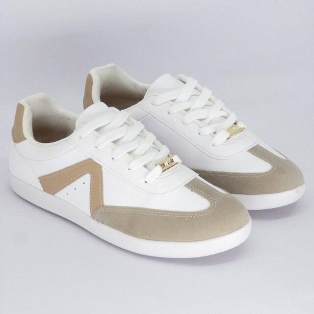Tenis Vizzano Branco Feminino Casual Recortes Macio