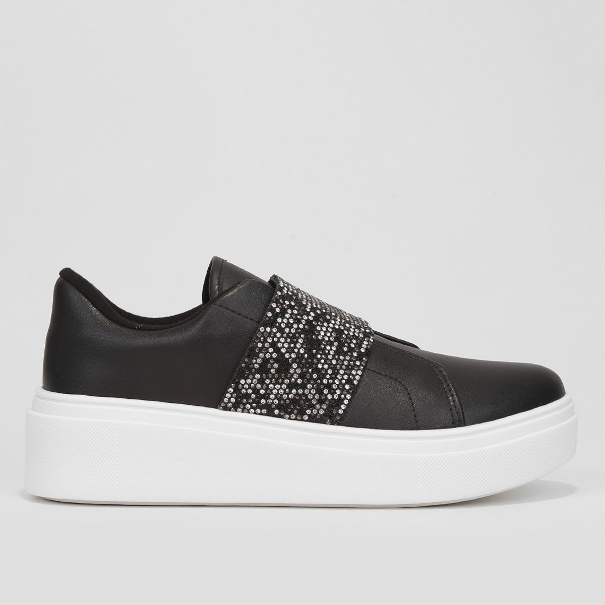 Vizzano Feminino Tenis Vizzano Glitter Preto Tênis Vizzano Brilho