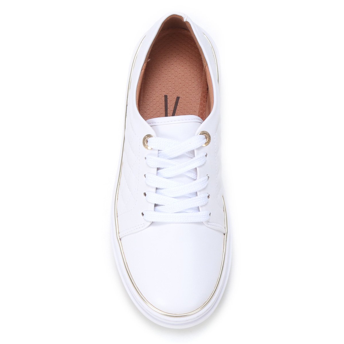 Tênis Vizzano Cano Baixo Feminino - Branco+dourado | Zattini