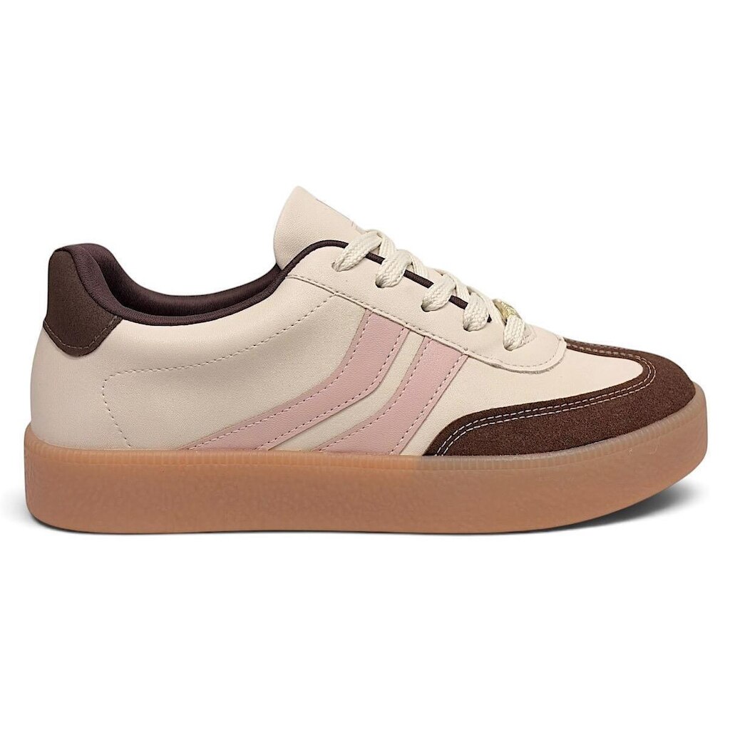 Tênis Vizzano Casual Retrô 1444.100 Off White/Cacau/Rosa