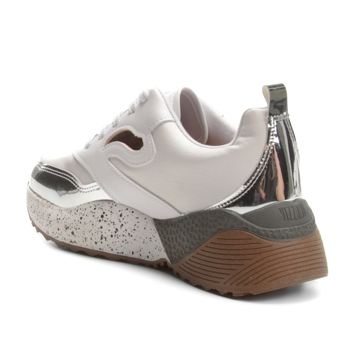 tênis vizzano chunky plataforma flatform metalizado feminino