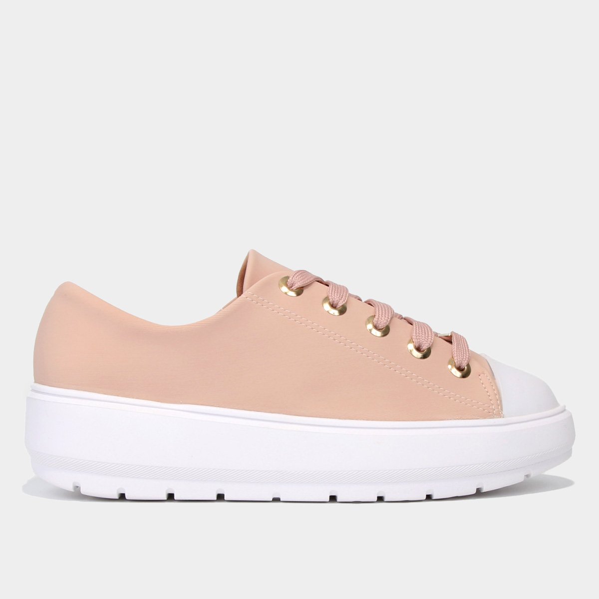 Tênis Vizzano Flatform Liso Feminino - Rosa+Branco Menor preço em Tênis Vizzano Flatform Liso Feminino - Rosa+Branco