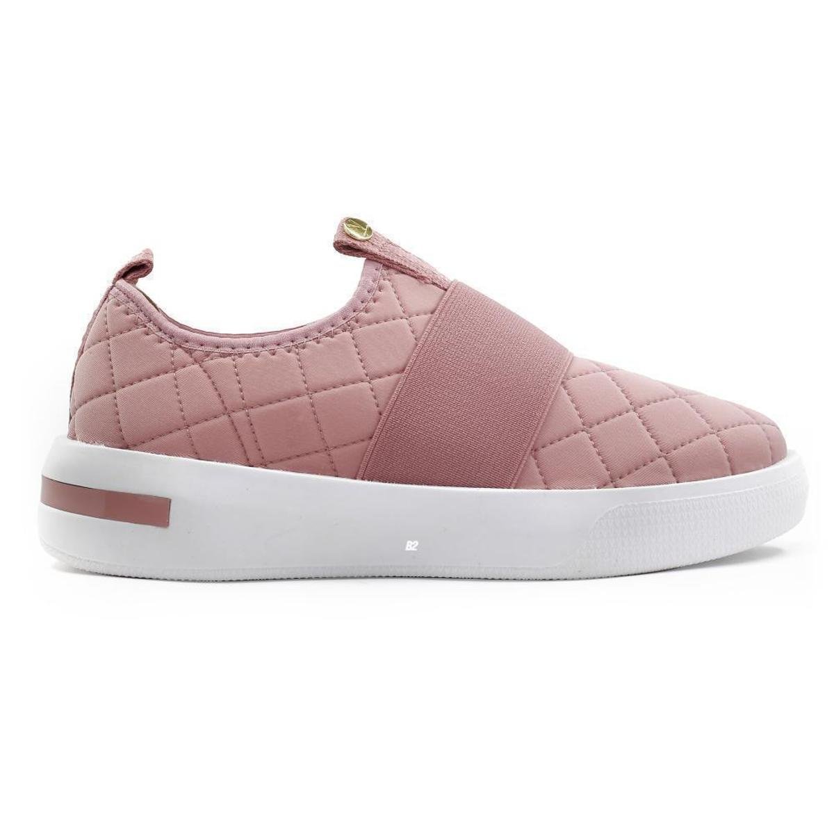 Tênis Vizzano Slip On Lycra Viena Matelassê Feminino - Rosa+Branco Menor preço em Tênis Vizzano Slip On Lycra Viena Matelassê Feminino - Rosa+Branco