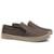 Tênis Yate Masculino Mocassim Slip-on Sapatênis Casual em Lona - Café