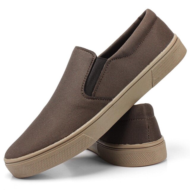 Tênis Yate Masculino Mocassim Slip-on Sapatênis Casual em Lona