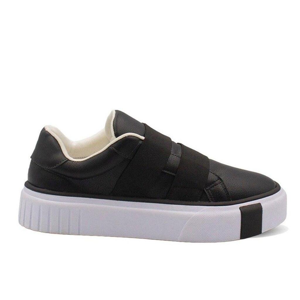 Tênis Zatta Casual com Elásticos e Solado Alto Luciana Preto Preto 35