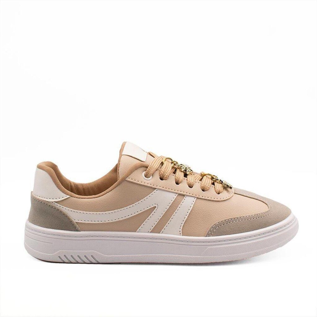Tênis Zatta Casual Pingente Pietra Creme Nude 34