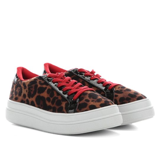 Tênis Zatz Caixa Alta Animal Print Feminino - Onça