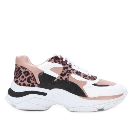 Tênis Zatz Chuncky Leopard Feminino - Branco