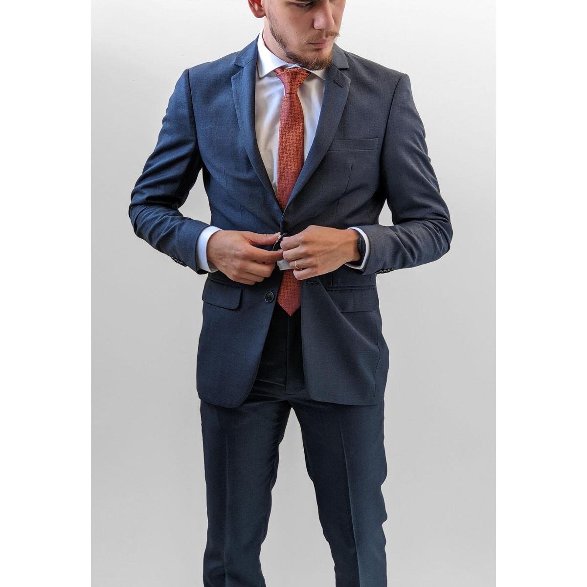 Terno Costume Super Slim Raffer Azul Marinho - Azul Escuro Menor preço em Terno Costume Super Slim Raffer Azul Marinho - Azul Escuro