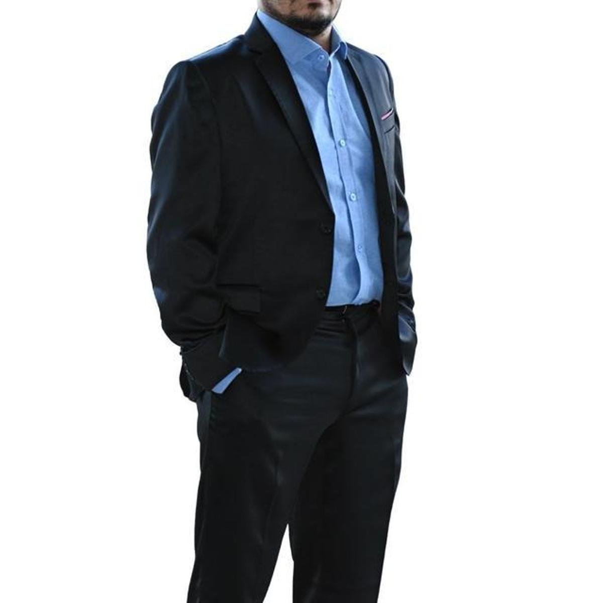 Terno Masculino Slim Poliviscose Acetinado Menor preço em Terno Masculino Slim Poliviscose Acetinado