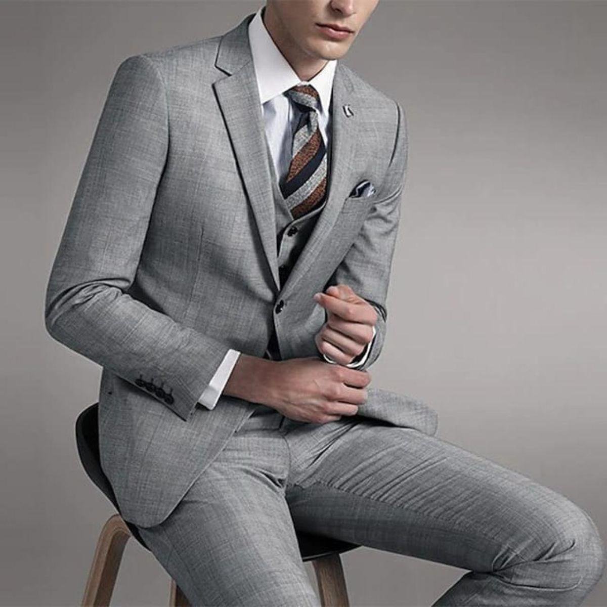 Terno Microfibra Xadrez Slim Fit- Claro - Cinza Menor preço em Terno Microfibra Xadrez Slim Fit- Claro - Cinza